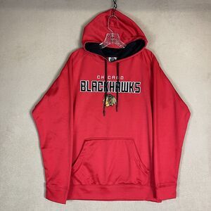 NHL Hoodie Mens Medium Red Chicago Blackhawks Fan Apparel Sweatshirt Pullover‎